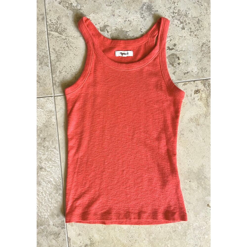 Madewell orange-red sleeveless tank top, XS